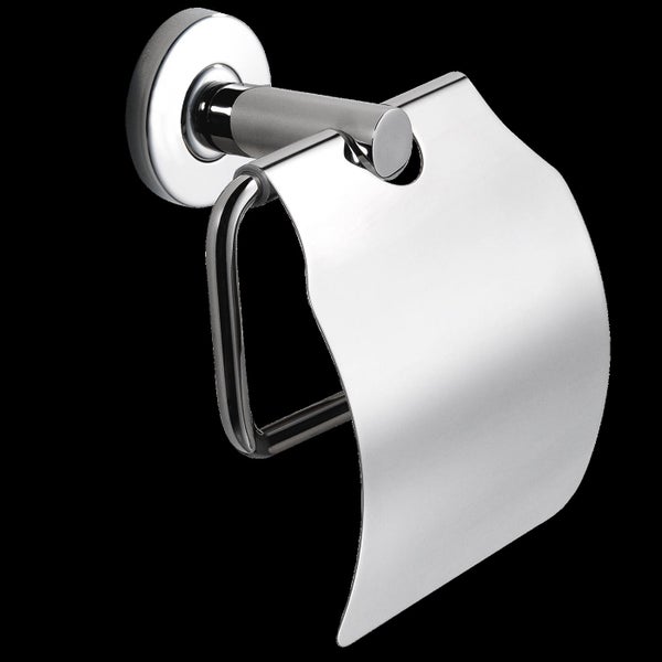 Wandmontierter Toilettenpapierhalter aus Metall mit Abdeckung zur einfachen Befestigung im Badezimmer