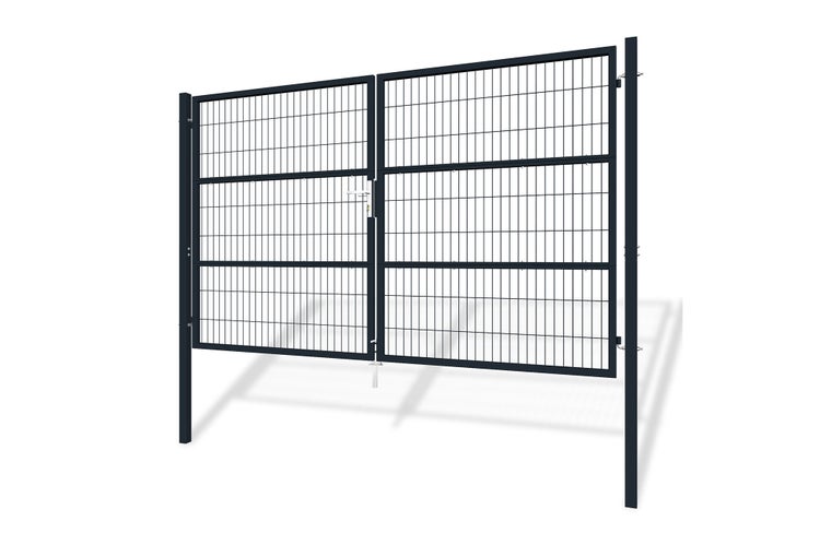 RAZO Gartentür   Mesh-Schwingtorpaket Breite 306  x Höhe 183 cm + 1 m GRAUES Tor