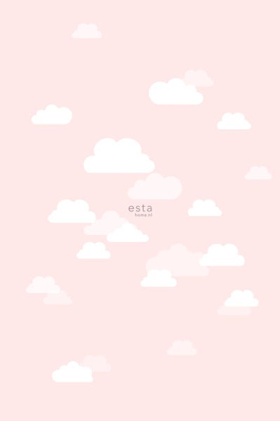 ESTAhome Fototapete kleine Wolken Hellrosa - 200 x 279 cm - 158843