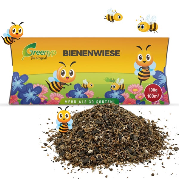 Greenyp Bienenwiese Blumenmischung I 100g für 100m² I Bienenweide - Bienen & Hummelmagnet I bienenfreundliche Blumensamen Mischung ein- und mehrjährig