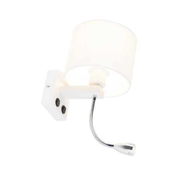 Wandleuchte mit Lampenschirm und flexiblem Lesearm