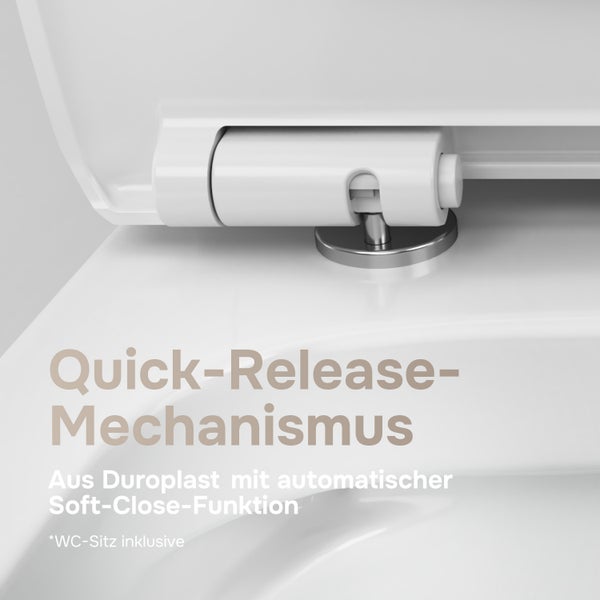 WC Sitz aus Duroplast mit Schnellverschluss Mechanismus und Absenkautomatik inklusive Montagescharnier