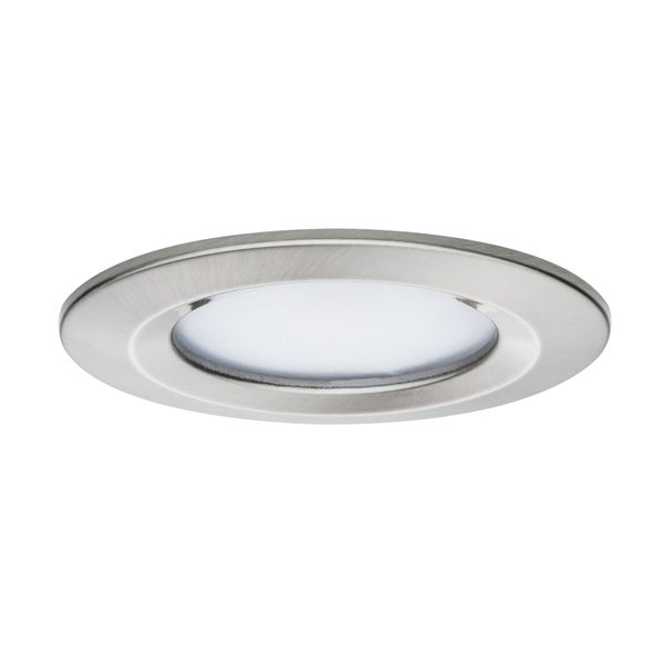 LED Einbauleuchte Nova Plus Coin Basisset starr IP44 rund 78mm Coin 3x6W 3x470lm 230V dimmbar 2700K Eisen gebürstet