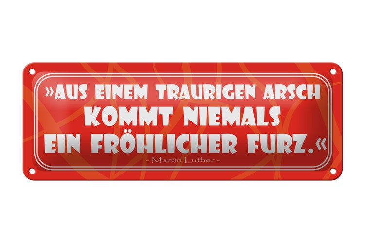 Blechschild Spruch 27x10cm Aus einem traurigen Arsch Dekoration