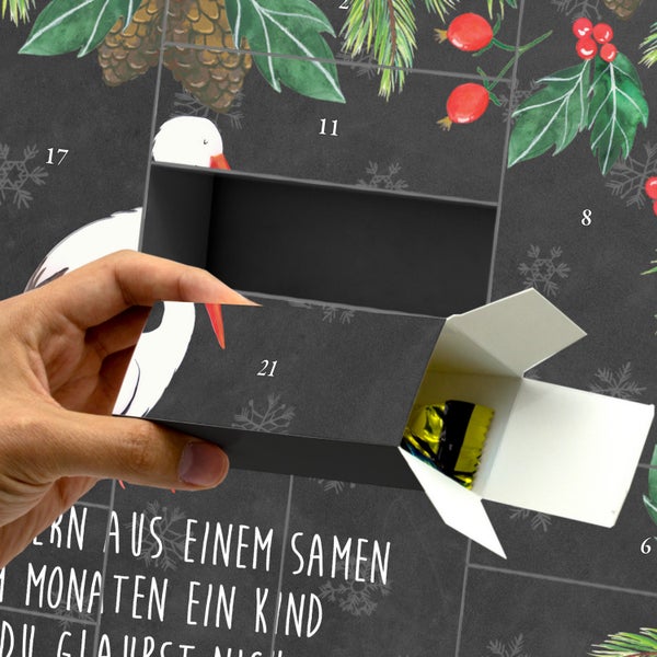 Mr. & Mrs. Panda Befüllbarer Adventskalender Storch - Schwarz