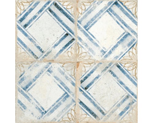 Fliesenmuster mit blauem Streifenmuster