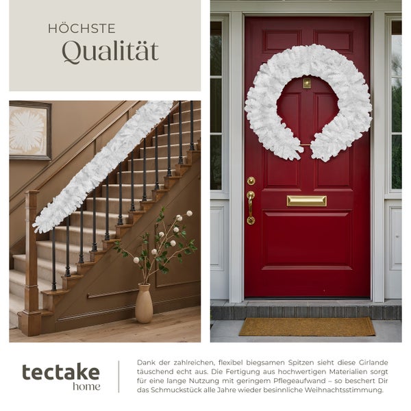 Weihnachtsdekoration mit Girlande und Türkranz von tectake home