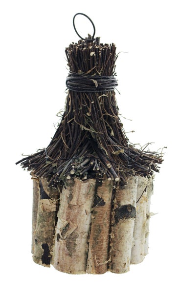 FRANK FLECHTWAREN | Vogelhaus Birke, HOLZ, ca. Ø 20 x 24 cm