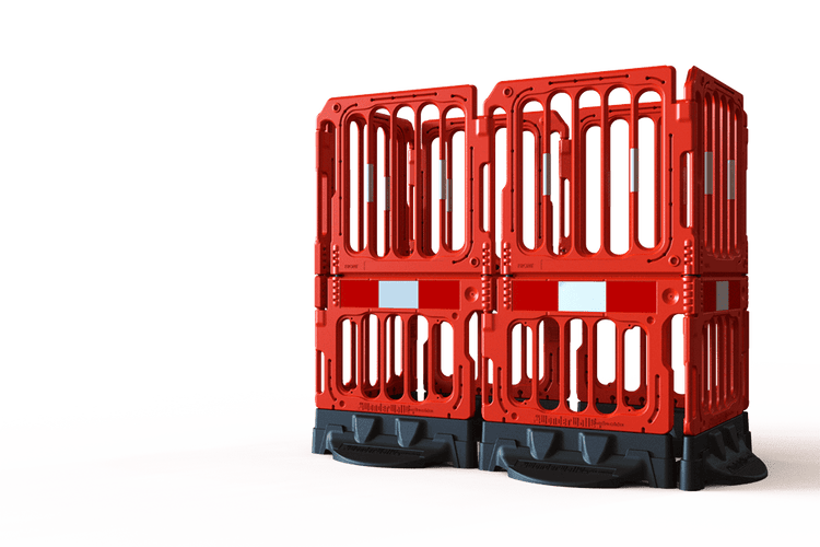 UvV® Heavywall Absperrgitter in rot mit reflektierender Folie RA1 | extra schwer