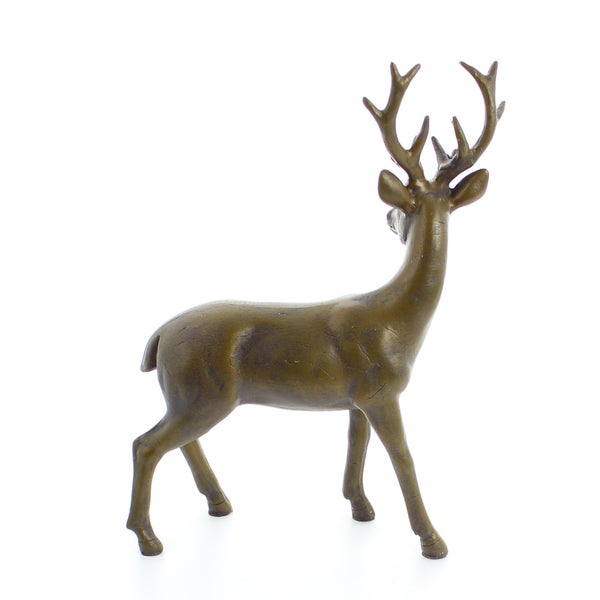 FRANK FLECHTWAREN | Dekofigur Hirsch, KUNSTSTOFF, Höhe 22 cm