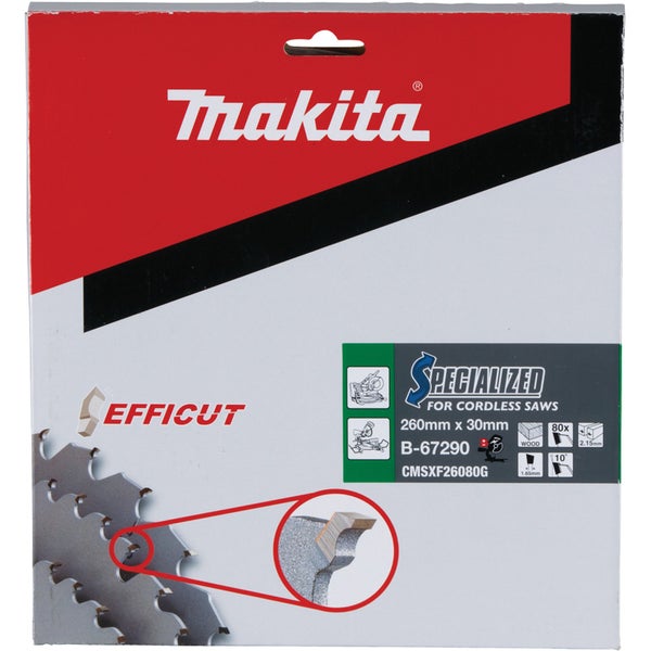 Makita EFFICUT Sägeblatt Holz 260 x 30 x 80Z - B-67290