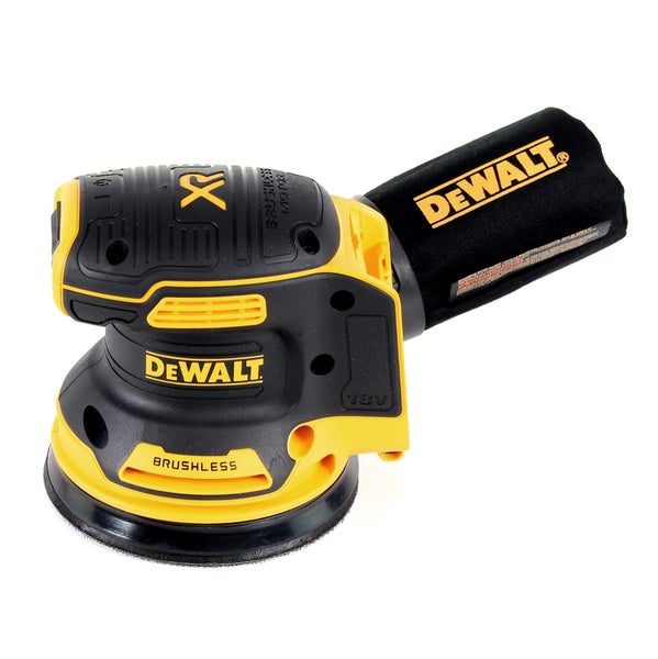 DeWALT Akku-Exzenterschleifer 18 Volt, bürstenloser Motor, XR Serie, mit Staubfangsack.