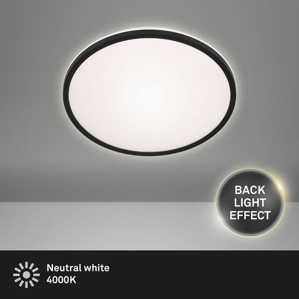 LED Deckenleuchte Deckenlampe Hintergrundbeleuchtung 15W Ø28cm schwarz Briloner