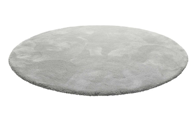 Teppich Rund Hellgrau Hochflor Pisa Homie Living 120 cm rund