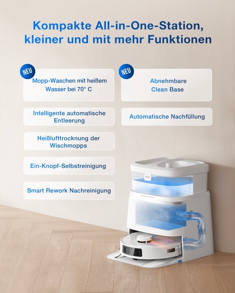 Nass-Trocken-Saugroboter ECOVACS  DEEBOT T30 PRO OMNI Silver mit Mini OMNI Station