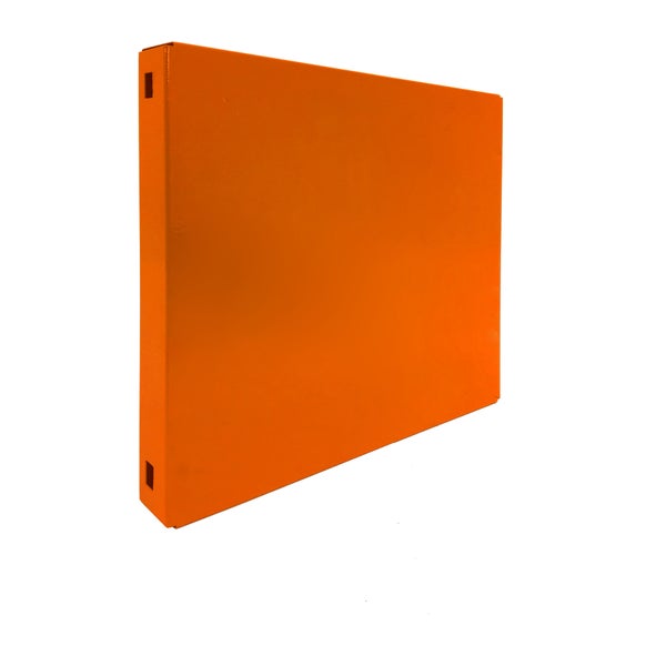 PROREGAL Doppelpack 2x Memoboard aus Stahl Geschlossen HxBxT 30 x 30 x 3,5 cm Orange Wandtafel Trägersystem