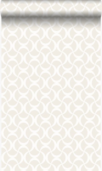 Origin Wallcoverings Tapete grafisches Muster Weiß - 53 cm x 10,05 m - 345737