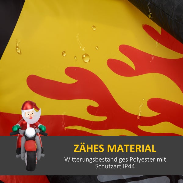 Witterungsbeständiges Polyester mit Schutzart IP44 für aufblasbaren Weihnachtsmann auf dem Motorrad.