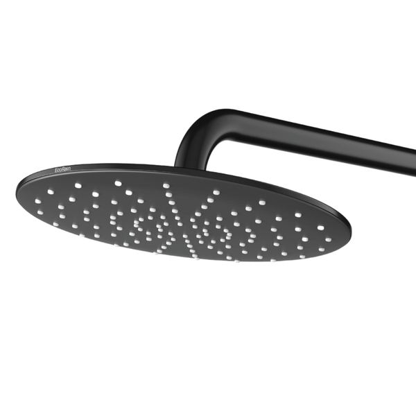 EcoRain 30% Wassersparender Regenduschkopf Glenn 25 CM Rund - Hoher Wasserdruck - Universeller Anschluss - Anti-Kalk Duschkopf - Schwarz