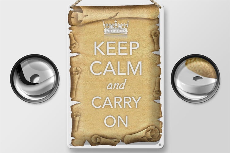 Blechschild Spruch 20x30cm Keep Calm and carry on