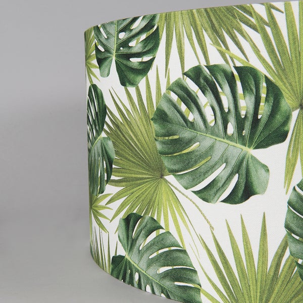 Baumwoll-Lampenschirm Blattdesign Rund 50/50/25 - Leaf