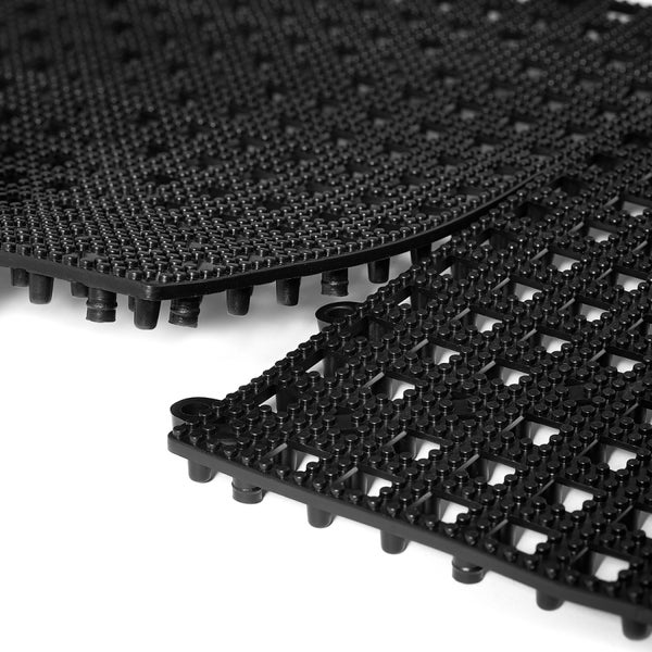 Gummi-Abtropfmatte schwere Ausführung - 31,5 x 31,5cm steckbar, schwarz - 2er Pack