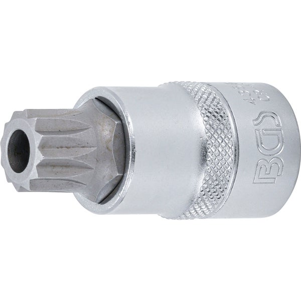 BGS Bit-Einsatz Antrieb Innenvierkant 12,5 mm (1/2) Innenvielzahn (für XZN) mit Bohrung M16 - 4356