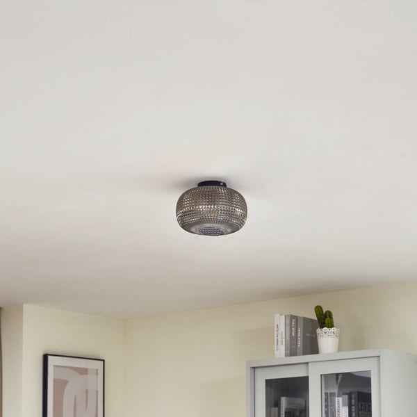 Lindby Deckenlampe Hildur in Alu aus Glas (1 flammig, E27) - Deckenleuchte Lampe Wohnzimmerleuchte