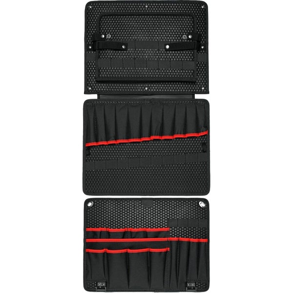 Moderne schwarze LED-Schreibtischleuchte mit Klemmbefestigung an einem Holzschreibtisch in einem organisierten Arbeitsbereich. Zeigt Lichteinstellungen.