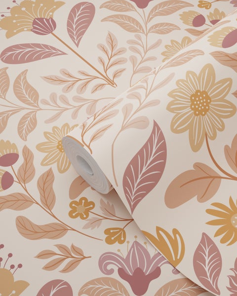 Tapetenrolle mit Blumenmuster