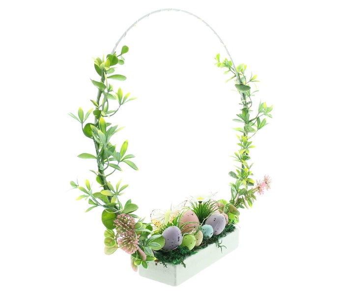 FRANK FLECHTWAREN | LED-Ring Osterwiese, KUNSTSTOFF, METALL, HOLZ, 30 x 5,5 x 30 cm