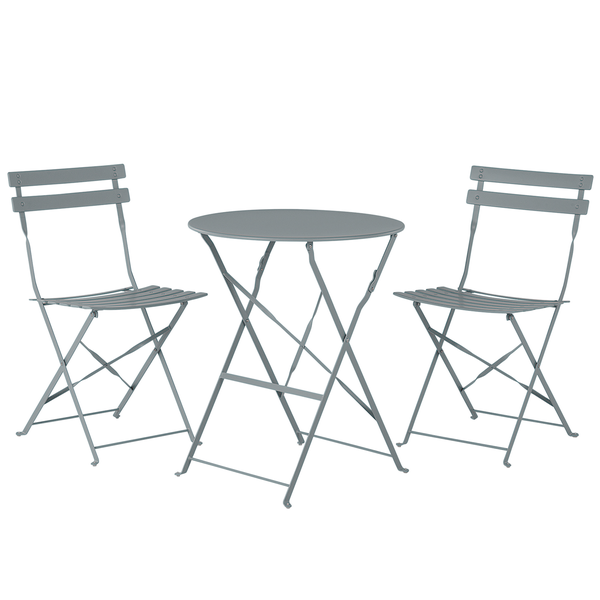 Bistro Set klappbar FIORI Metall Grau