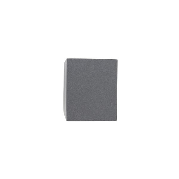 Graue Wandleuchte in rechteckiger Form aus Metall für innen und außen.