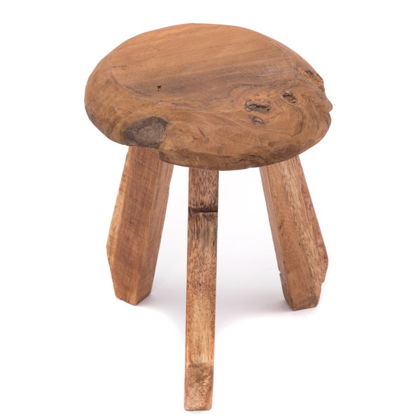 Hocker Heidi Mahagoni Massivholz, rund naturfarben