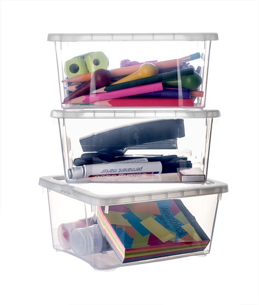 BigDean 12er Set Aufbewahrungsboxen mit Deckel 1,7L klein - belüftete & stapelbare Klarsichtboxen transparent - aus PP-Kunststoff - Organizer Box Aufbewahrung Ordnungsbox 19x14,5x9cm