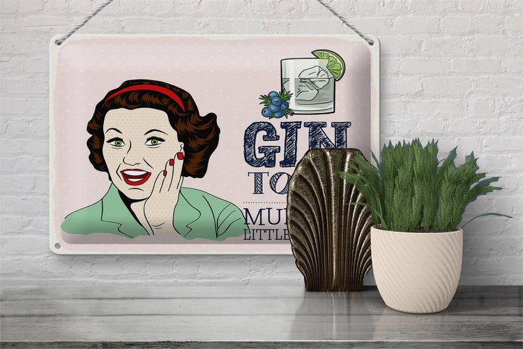 Blechschild Spruch lustig Gin Tonic Mummy´s Helper 30x20cm