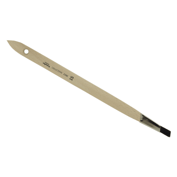 Schulmalpinsel Größe 15 mit Holzstiel