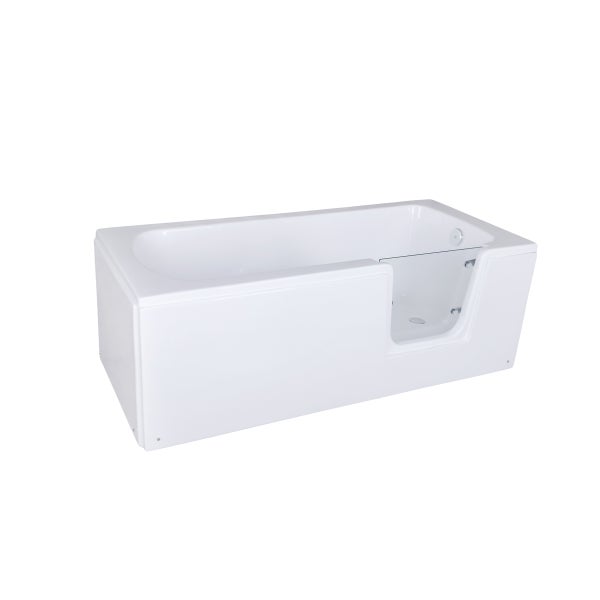Barrierefreie Badewanne mit einer Tür aus Glas für einen einfachen Zugang.