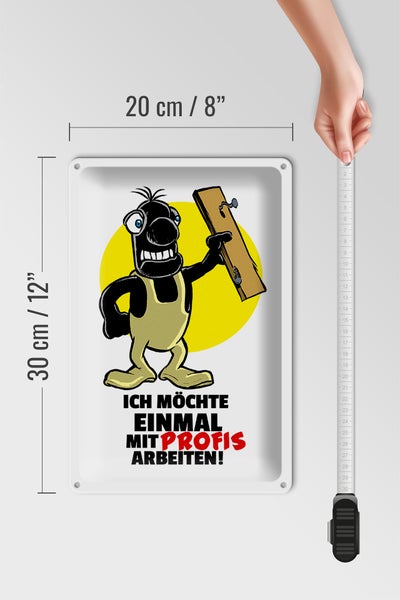 Blechschild Spruch 20x30cm Möchte einmal mit Profis arbeiten