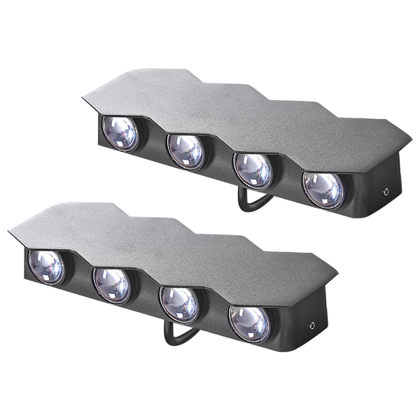 LED Außenwandleuchte 2er Set WELDON Schwarz