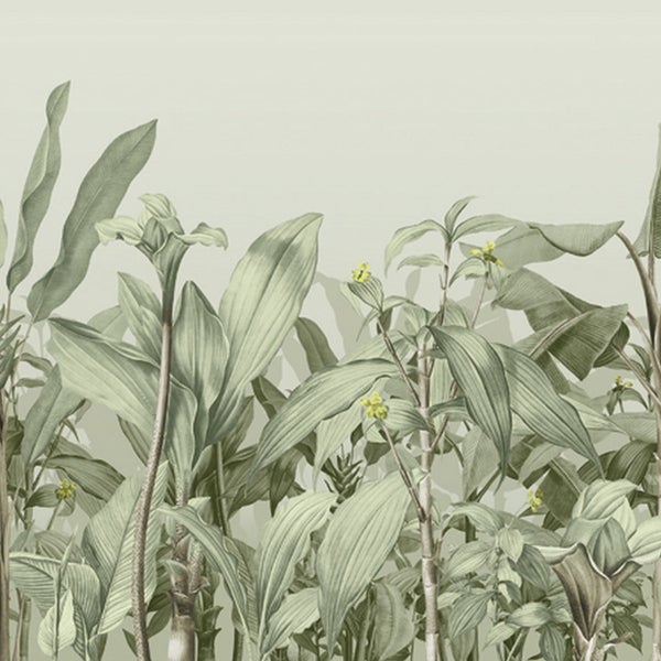 Illustration tropischer Pflanzen auf Tapete