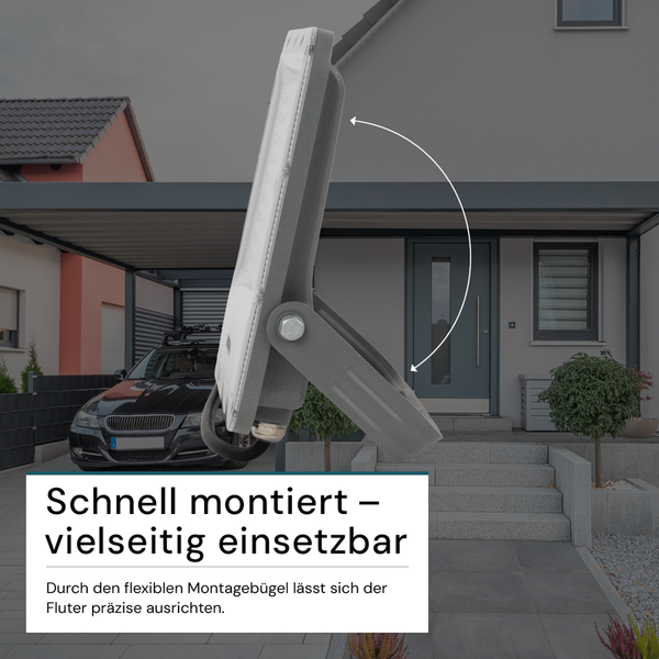 Flexible LED-Fluter Montage im Außenbereich
