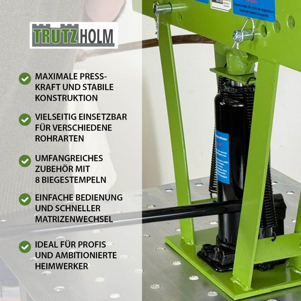Rohrbiegemaschine hydraulisch 16t Presskraft 8 Matritzen 90° Biegewinkel Rohrbieger Rohrbiegegerät