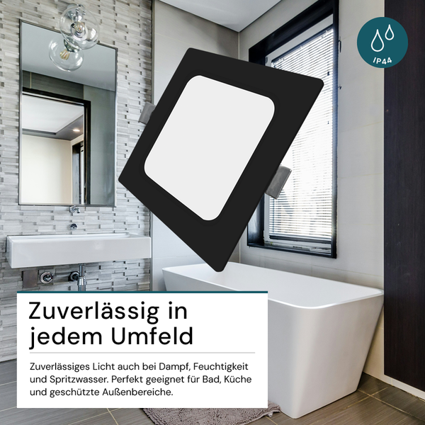 Einbaustrahler im Badezimmer mit IP44 Schutzart