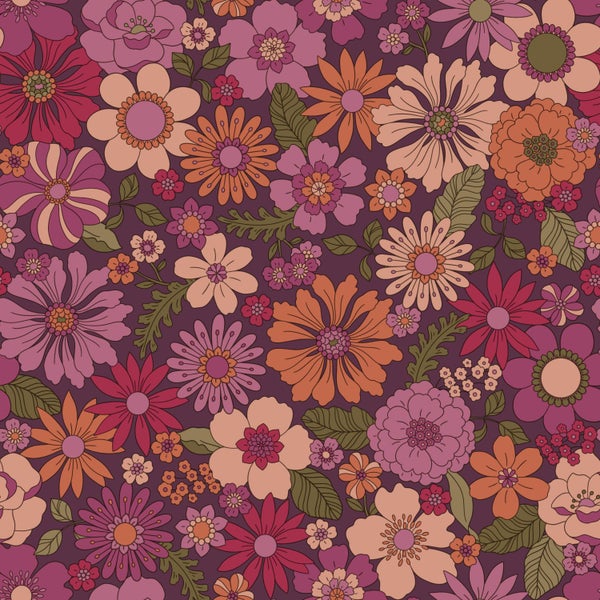 Nahtloses Muster mit retro floralem Design