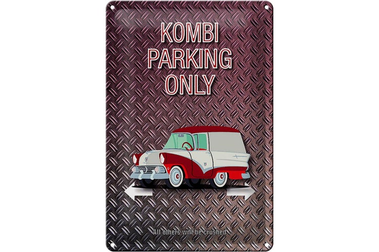 Blechschild Spruch 20x30cm Kombi parking only Auto Wanddeko