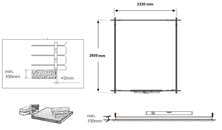 Gartenhaus, Gerätehaus 7,50m2 - 2,50x3m - 28mm - Imprägniert