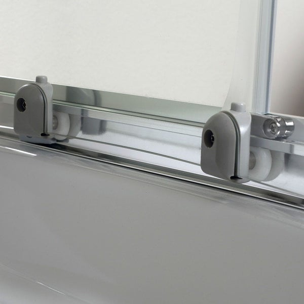 Runddusche 80x80 cm aus Sicherheitsglas und vollgerahmt, Chromprofile| Luna