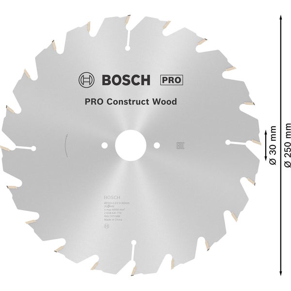 Bosch PRO Construct Wood Kreissägeblatt 250 x 3,2 x 30 mm - 2608641774