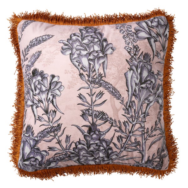 Moya Dekokissen - Mit Blumenmuster 45x45 cm, Beige